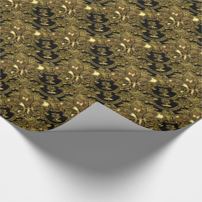 Elegant Fleur Royal Baroque Elegant  Wrapping Paper (Corner)