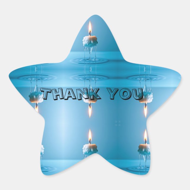 Elegant Floating Candle Star Sticker (Front)