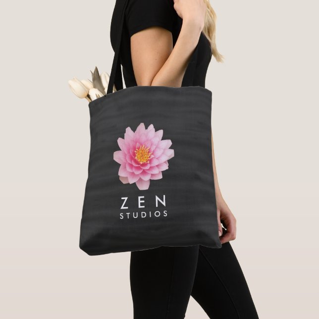 Elegant Floating Pink Lotus Flowers Tote Bag (Close Up)