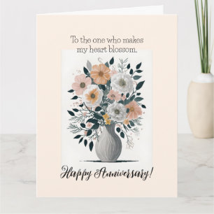 Elegant Flora Blooming Flower Anniversary Card