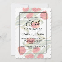 Elegant Flora Spring Red Tulip 60th Birthday