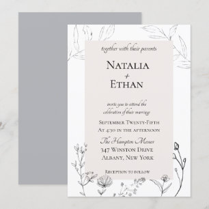 Elegant Flora Wedding Invitation