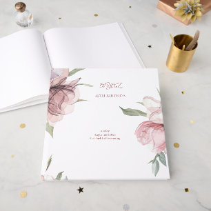 Elegant Floral 18th Birthday Invitation Card Guest Book