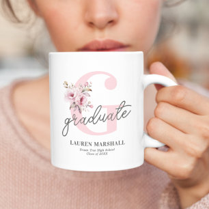 Elegant Floral 2025 Photo Graduation Coffee Mug