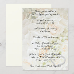 Elegant Floral 25th Anniversary Celebration Invitation