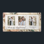 Elegant Floral 3-Photo w/Wedding Script Desk Mat<br><div class="desc">Display your keepsake wedding photos with this romantic design featuring elegant peach, ecru and blush pink peonies with sage green foliage, opaque three-photo template with "From this day forward" quote in custom script font (delete if desired and add your own text via the design editor). Includes two text fields for...</div>
