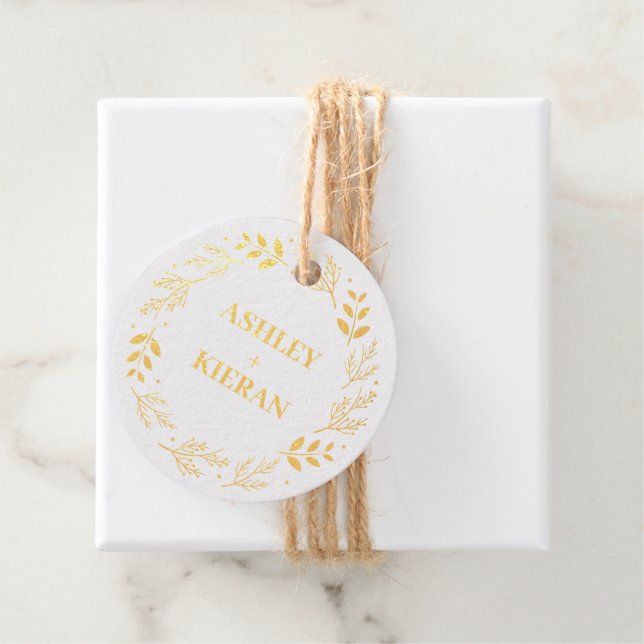 Elegant Floral 4 Favour Tags (With Box)