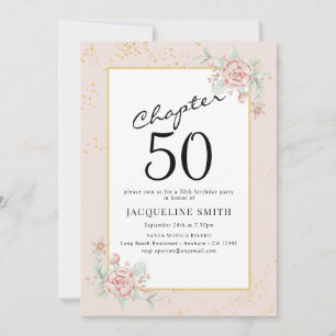 Elegant Floral 50th birthday Invitation