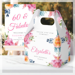 Elegant Floral 60th Birthday Favour Box