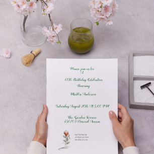 Elegant floral 60th birthday invitation for Mum