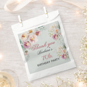 *Elegant Floral 70th Birthday Favour Bags