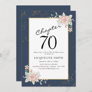 Elegant Floral 70th birthday Invitation