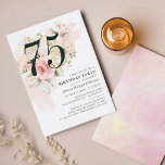 Elegant Floral 75th Watercolor Birthday Party Invitation<br><div class="desc">Create your unique 75th birthday party invitation with our floral watercolor pink flowers and eucalyptus greenery design template. Perfect to repurpose for any age or surprise parties by clicking the "Personalised" button.</div>
