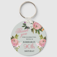 Elegant Floral 90th Birthday Party Favor