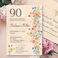 Elegant Floral 90th Birthday Party Wildflowers
