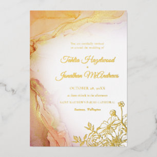 Elegant Floral Abstract Wedding Gold