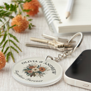  Elegant floral accents and colour palette Key Ring