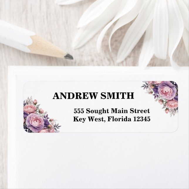 Elegant Floral Address Label for Personal Use (Insitu)