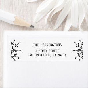 Elegant Floral Address Labels with Leaves Branches