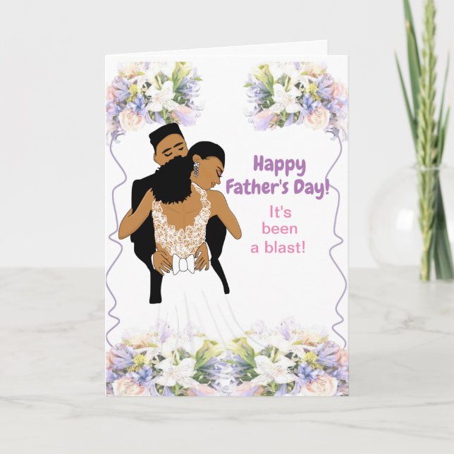 Elegant Floral African American Father's Day Card (Front)