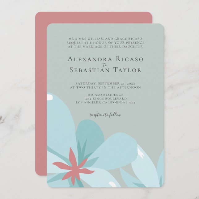 Elegant Floral Ampersand Collection Wedding (Front/Back)