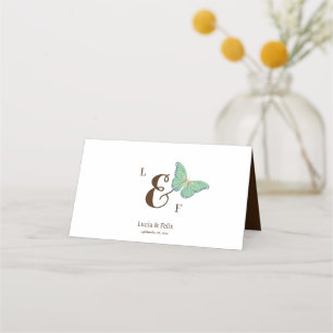 Elegant floral and butterfly Wedding Place Card