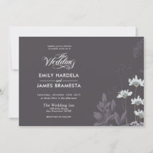 Elegant Floral and Dark Background Budget Wedding