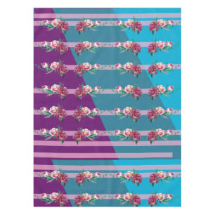 Elegant Floral and Lines Tablecloth