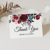 Elegant Floral and Tropical Thank You Card