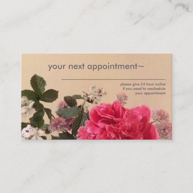Elegant Floral Appointment Business Cards (Front)