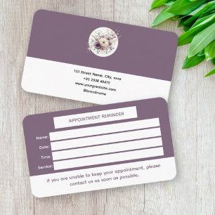 Elegant Floral Appointment Reminder Card 