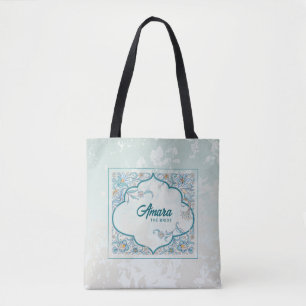 Elegant Floral Arabesque Tote Bag