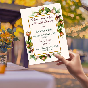 Elegant Floral Arch Boho Bridal Shower Invitation
