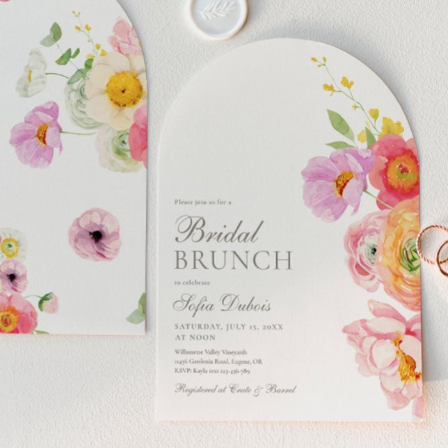 Elegant Floral Arch Bridal Shower Invitation (Creator Uploaded)