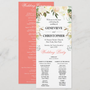 Elegant Floral Arch Catholic Wedding Ceremony Programme