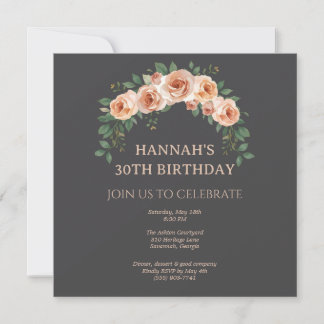 Elegant Floral Arch Frame Birthday Invitation