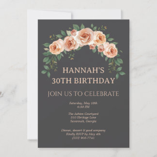 Elegant Floral Arch Frame Birthday Invitation