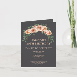 Elegant Floral Arch Frame Birthday Invitation