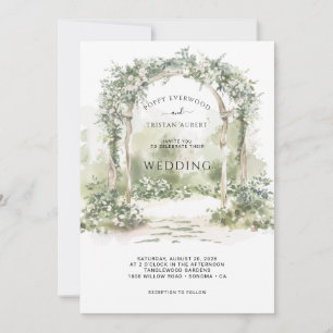 Elegant Floral Arch Garden Wedding Invitation