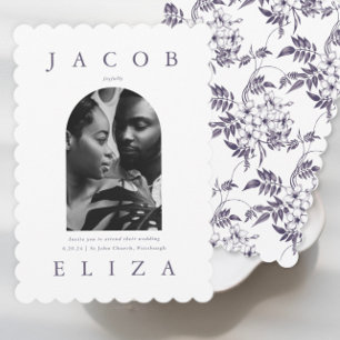 Elegant Floral Arch Photo Wedding Invitation