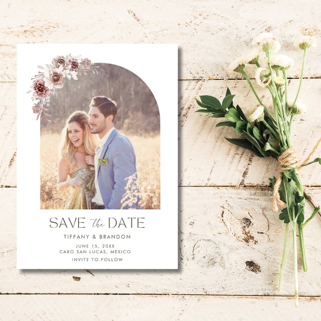 Elegant Floral Arch Photo Wedding  Save The Date (Elegant Floral Arch Photo Wedding Save The Date)