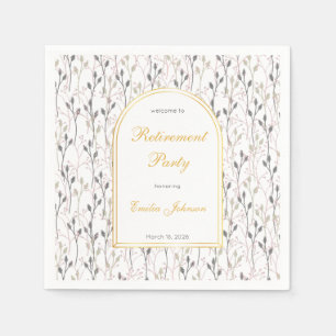 Elegant Floral Arch Retirement Party Paper Napkins
