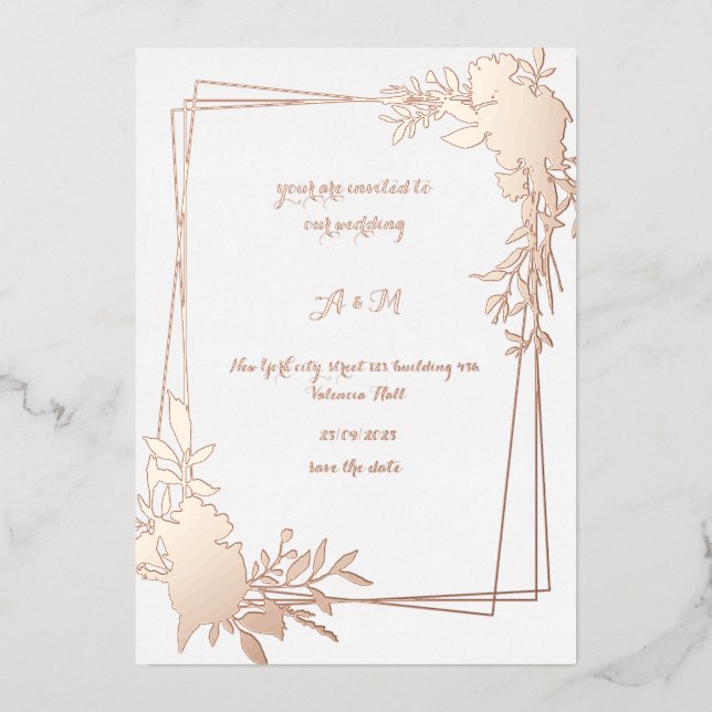 Elegant Floral Arch Wedding Invitation | (Front)