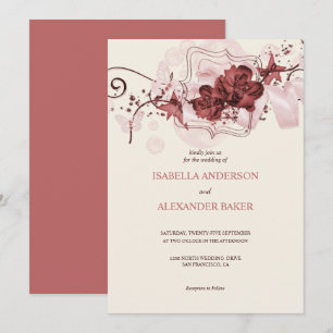 Elegant Floral Arrangement Wedding Invitation