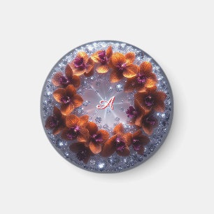Elegant Floral Arrangement with Orchids Magnet