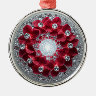 Elegant Floral Arrangement with Red Orchids Metal Tree Decoration