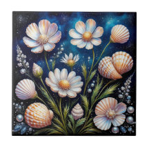 Elegant Floral Arrangement with Seashells