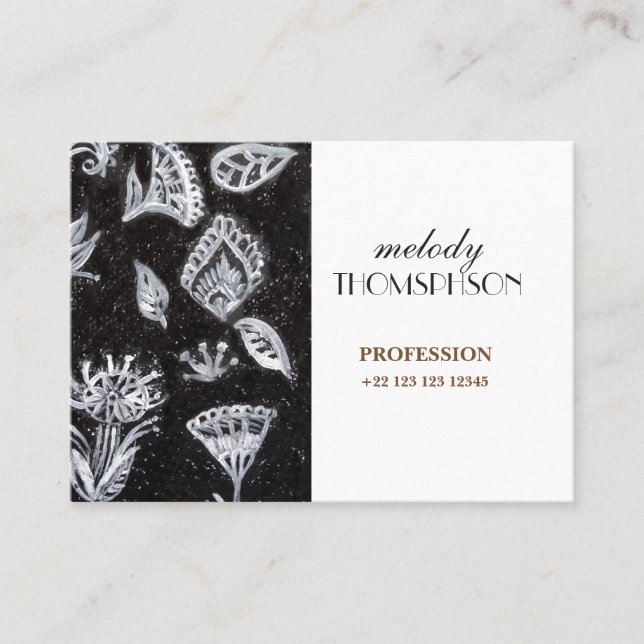 Elegant Floral Art  Business Card (Front)