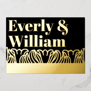 Elegant Floral Art Deco Modern Gold Wedding