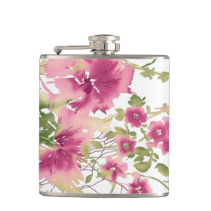 Elegant Floral Art Flask